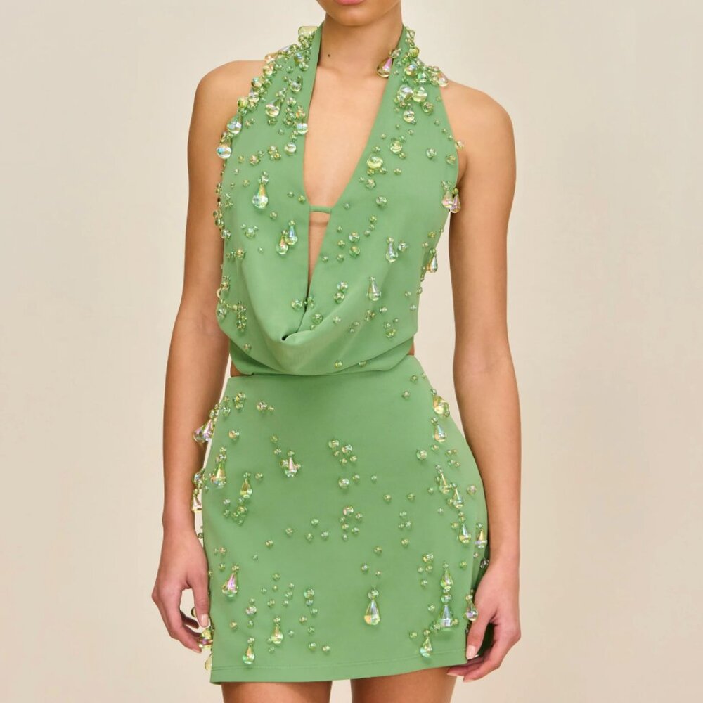 Cult Gaia Issey Dress in Green Calla Lilly
